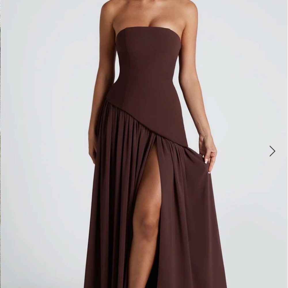 MALIYAH MAXI DRESS - PLUM BROWN